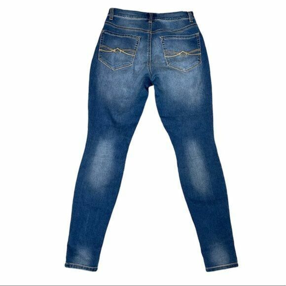 Mudd Women Blue Jeans Sz 11 Skinny Love Peace Happiness - Picture 3 of 9